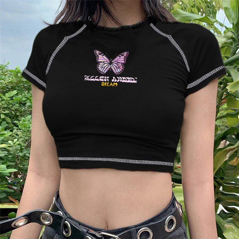 Fashion Gothic Crop T-shirt