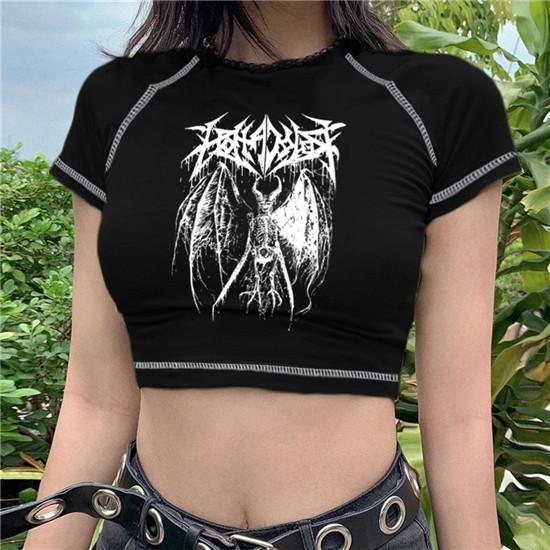 Fashion Gothic Crop T-shirt