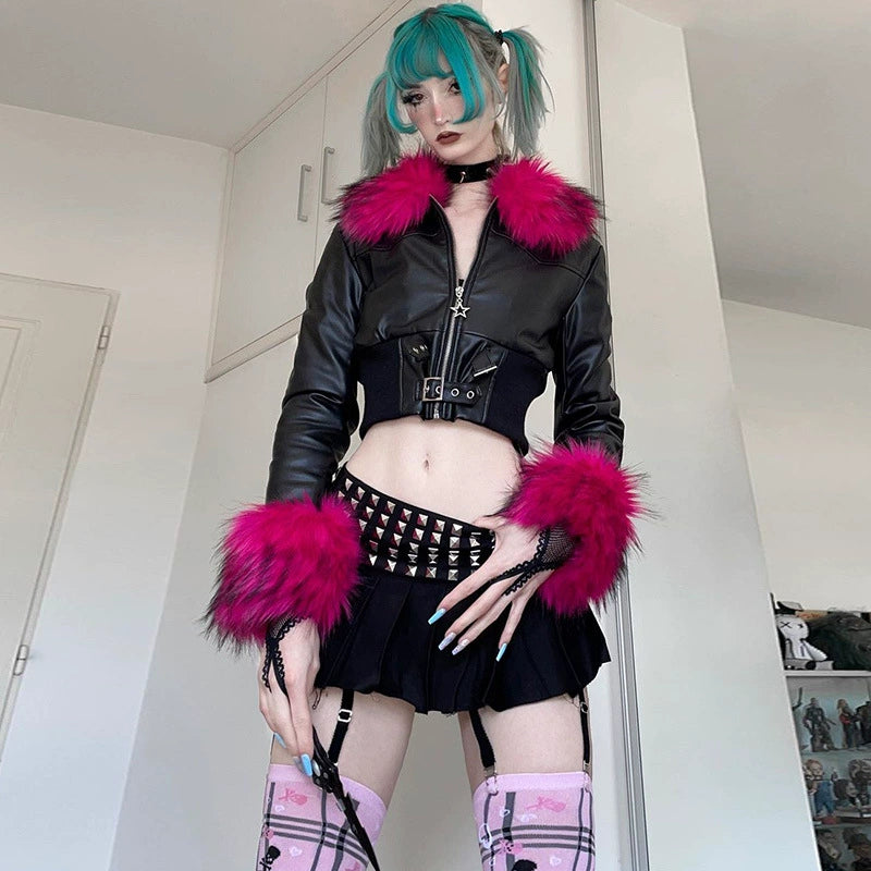 Studded Pleated Gothic Femboy Skirt