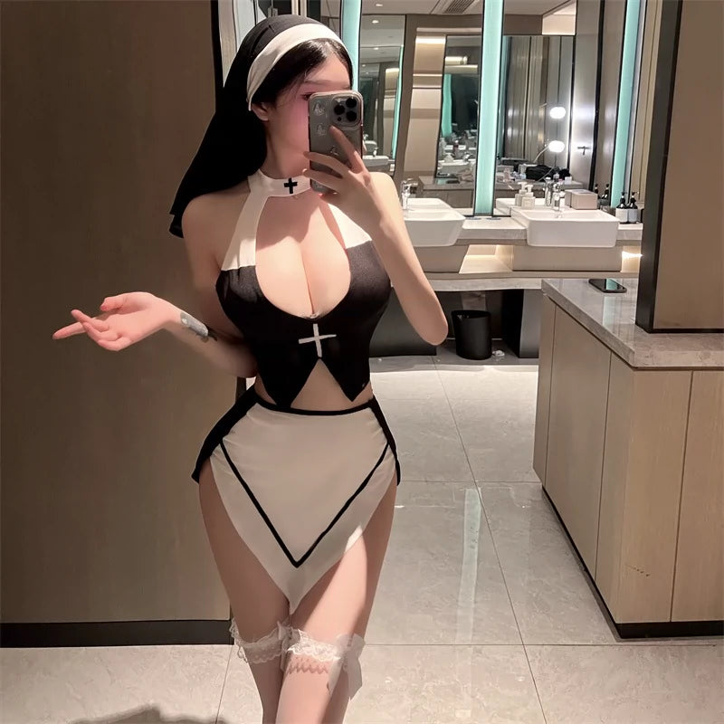 Sexy Nun Lingerie Set.