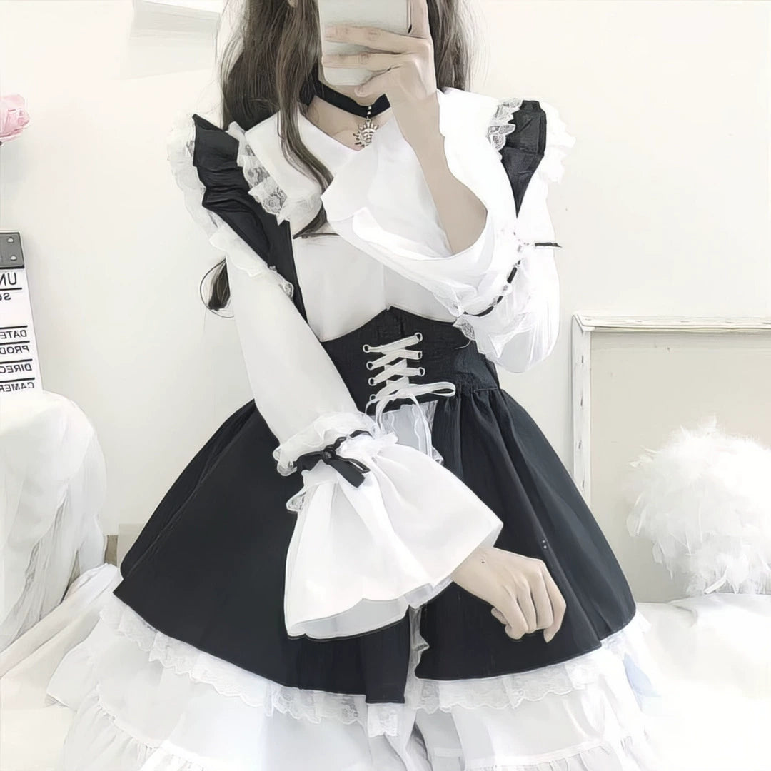 Black and White Maid Dress Set.