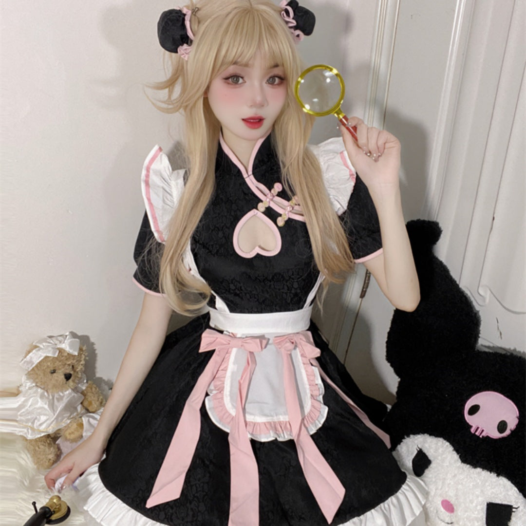 Hollow Cheongsam Maid Outfit