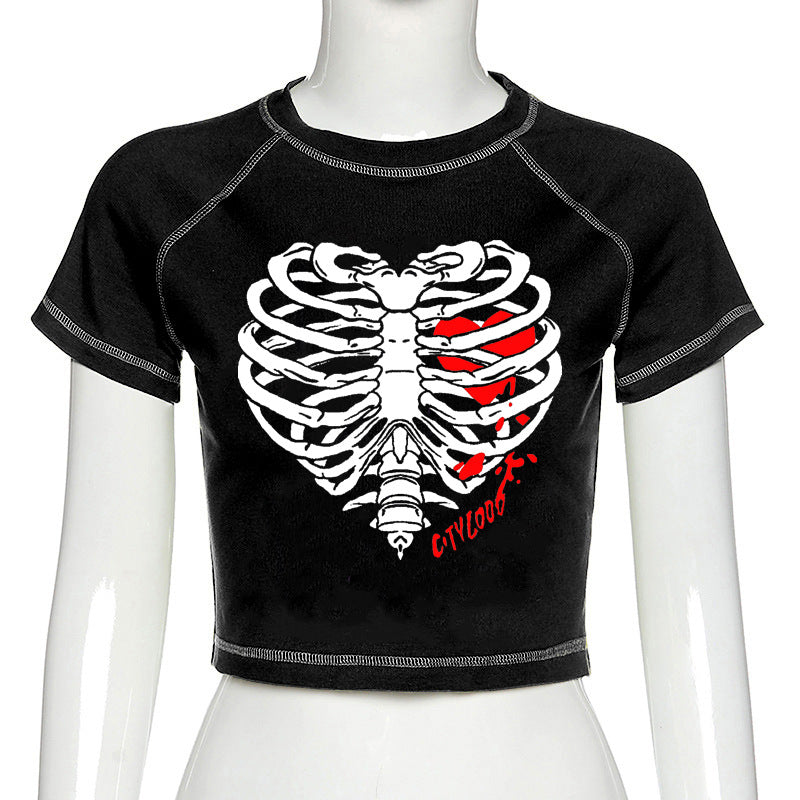 Fashion Gothic Crop T-shirt