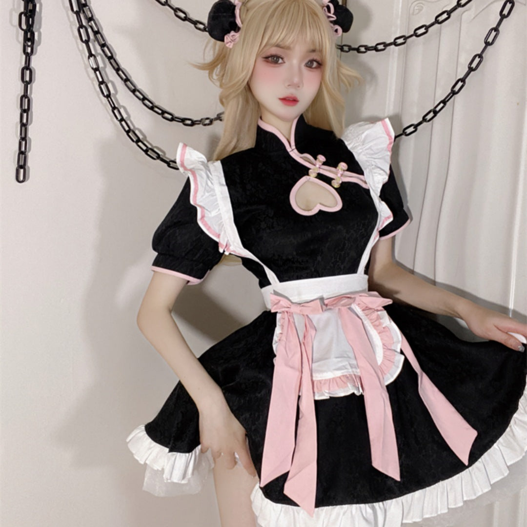 Hollow Cheongsam Maid Outfit