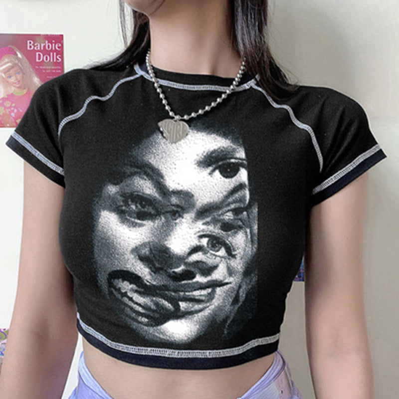 Fashion Gothic Crop T-shirt