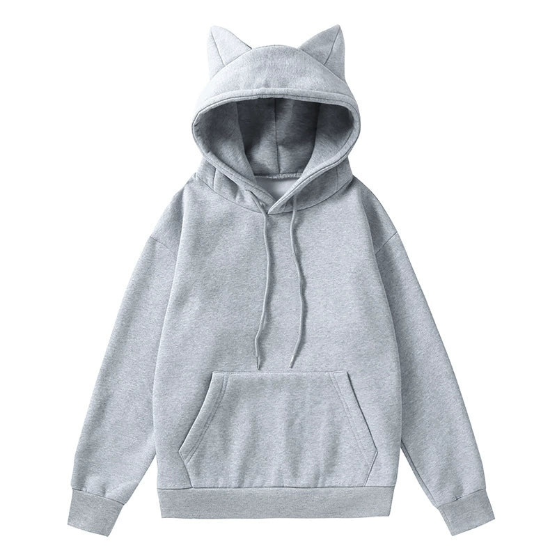 Cat Ears Femboy Hoodie with Kangaroo