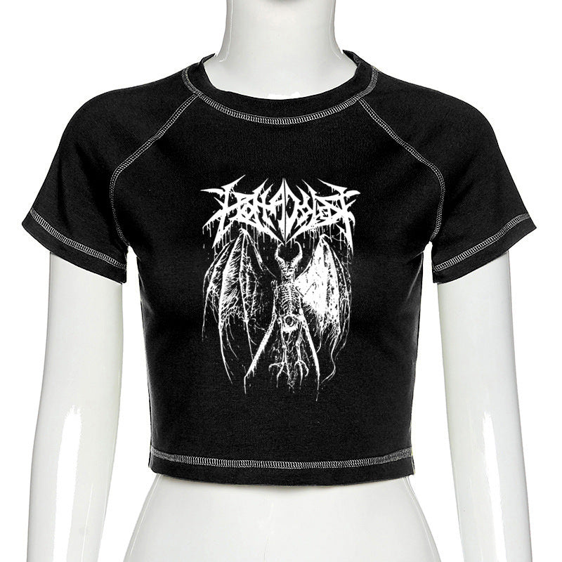 Fashion Gothic Crop T-shirt