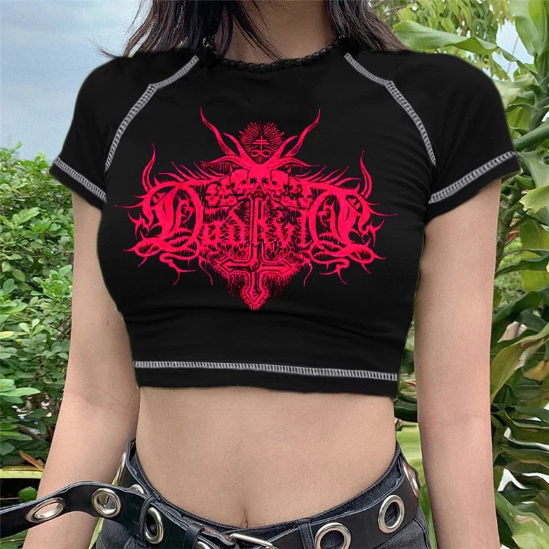 Fashion Gothic Crop T-shirt