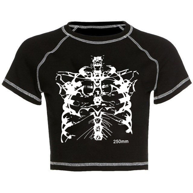 Fashion Gothic Crop T-shirt