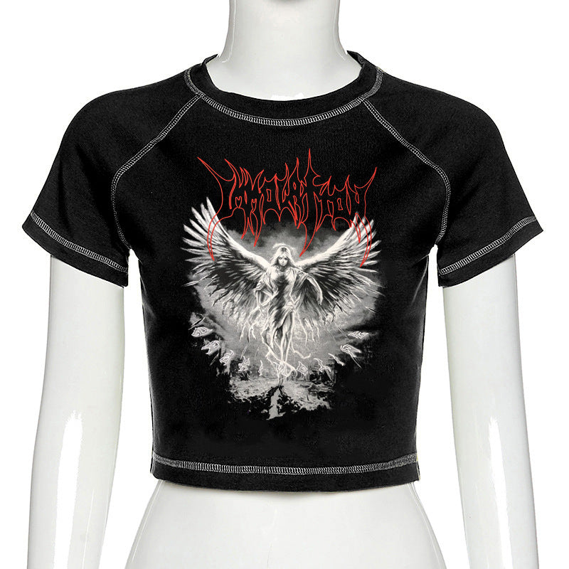 Fashion Gothic Crop T-shirt