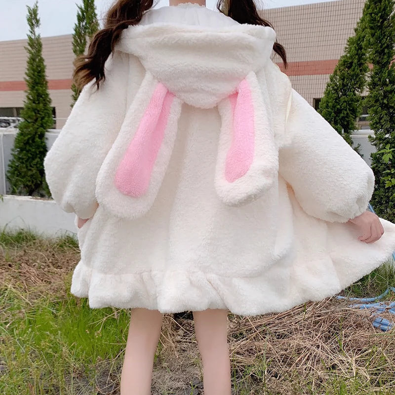 Rabbit Ears Fur Femboy Long Hoodie