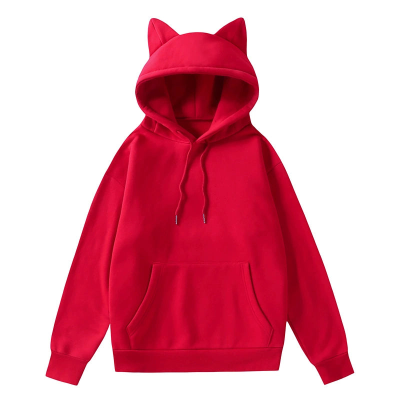 Cat Ears Femboy Hoodie with Kangaroo