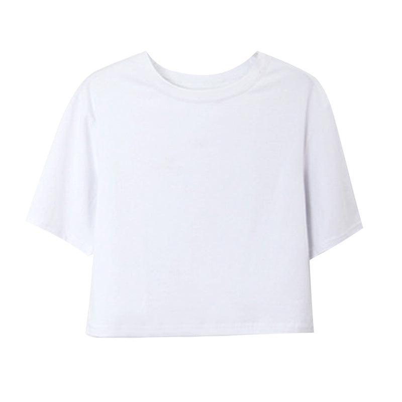 Drop Shoulder Crewneck Crop T-shirt