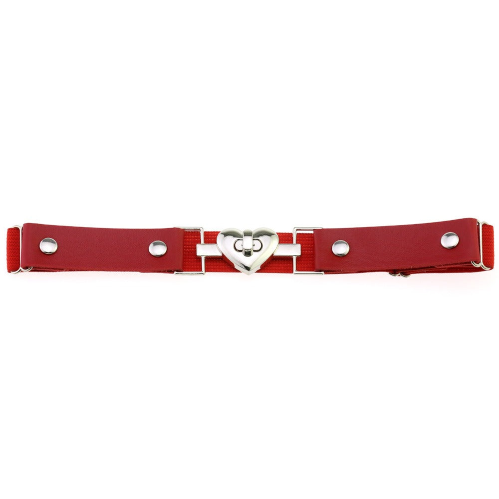 Punk Heart Leather Leg Garter Belt