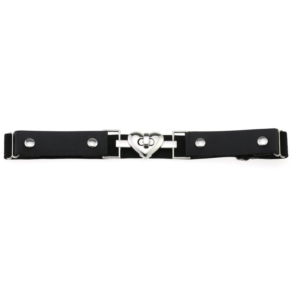 Punk Heart Leather Leg Garter Belt