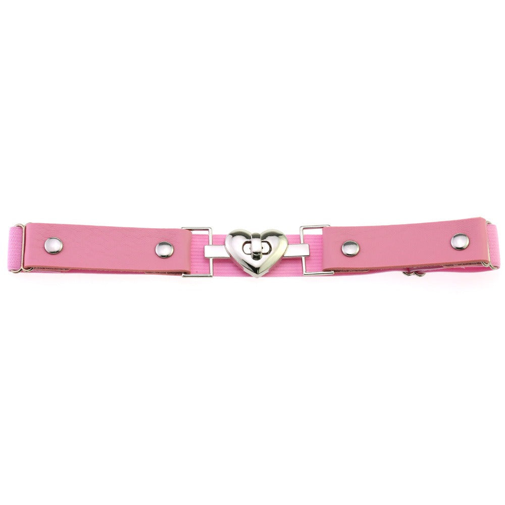 Punk Heart Leather Leg Garter Belt