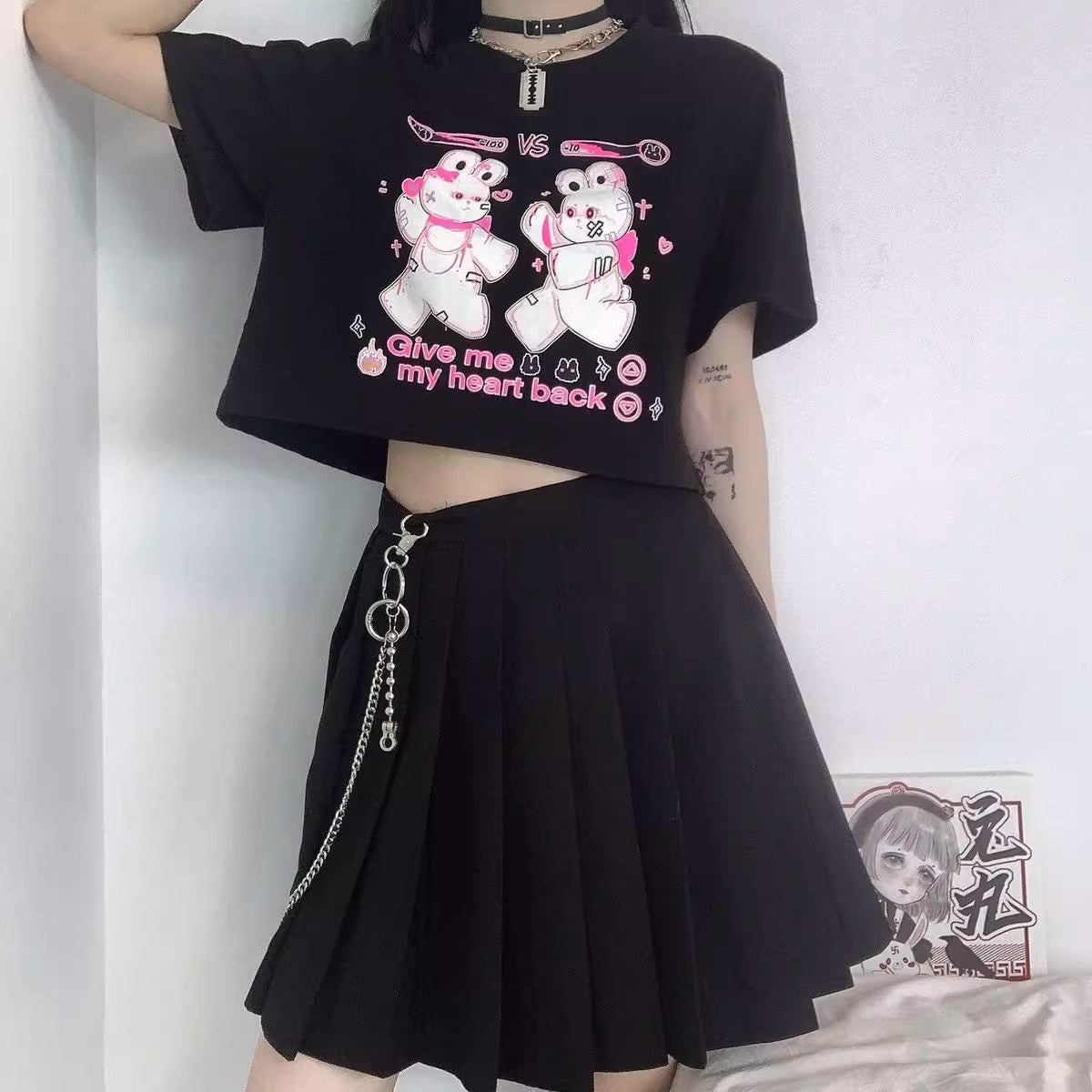 Give Me My Heart Back, Rabbit HP, Femboy Crop T-shirt