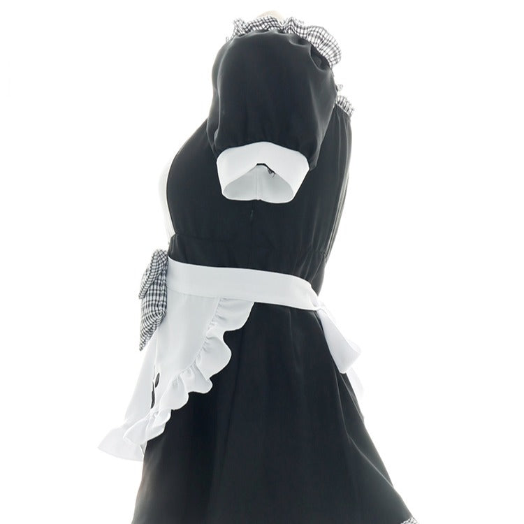 Ruffled Heart Hollow Cat Maid Dress Set