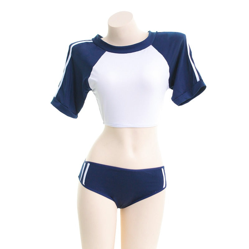 Schoolgirl Sport Cropped Top Panties Set