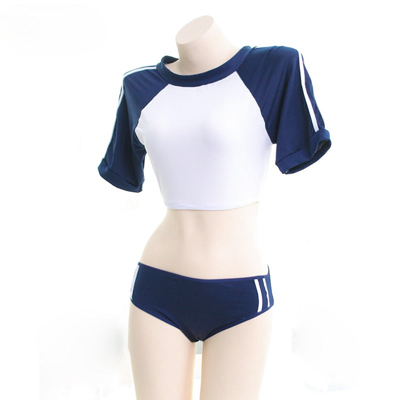 Schoolgirl Sport Cropped Top Panties Set