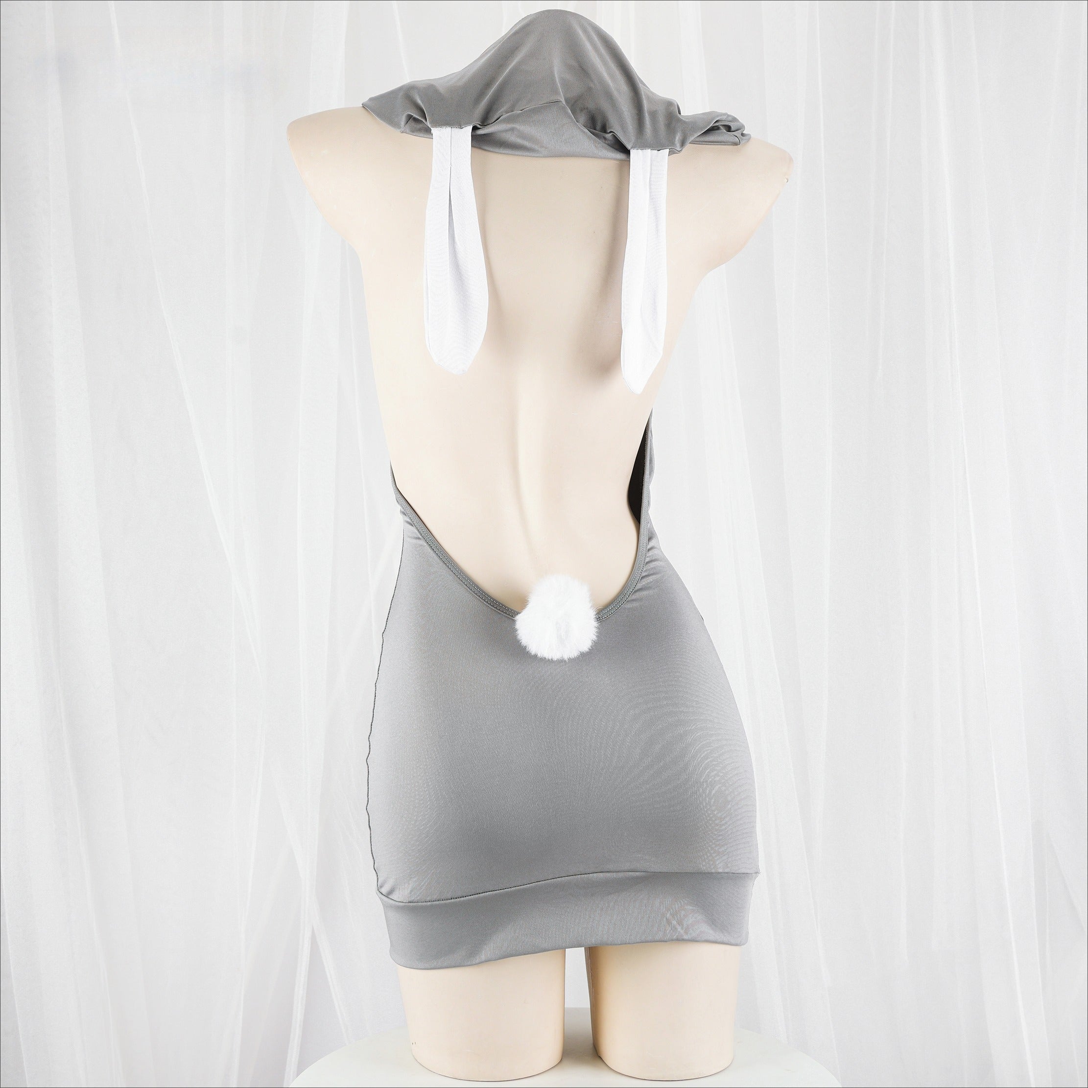 Sexy Backless Bunny Hooded Dress