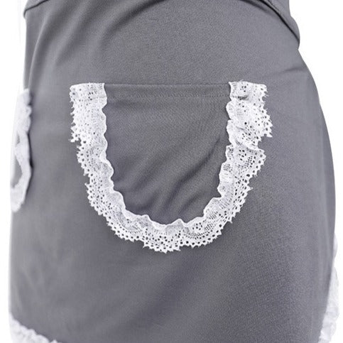 Sexy Gray Nurse Maid Apron Lingerie