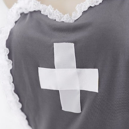 Sexy Gray Nurse Maid Apron Lingerie