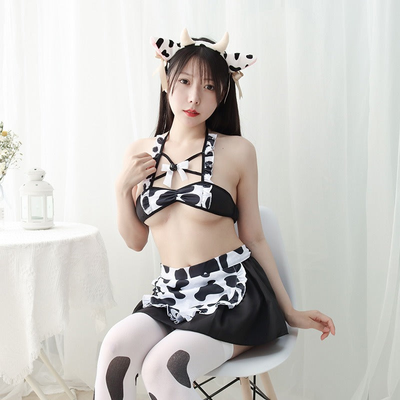 Sexy Maid Cow Cosplay Lingerie Set