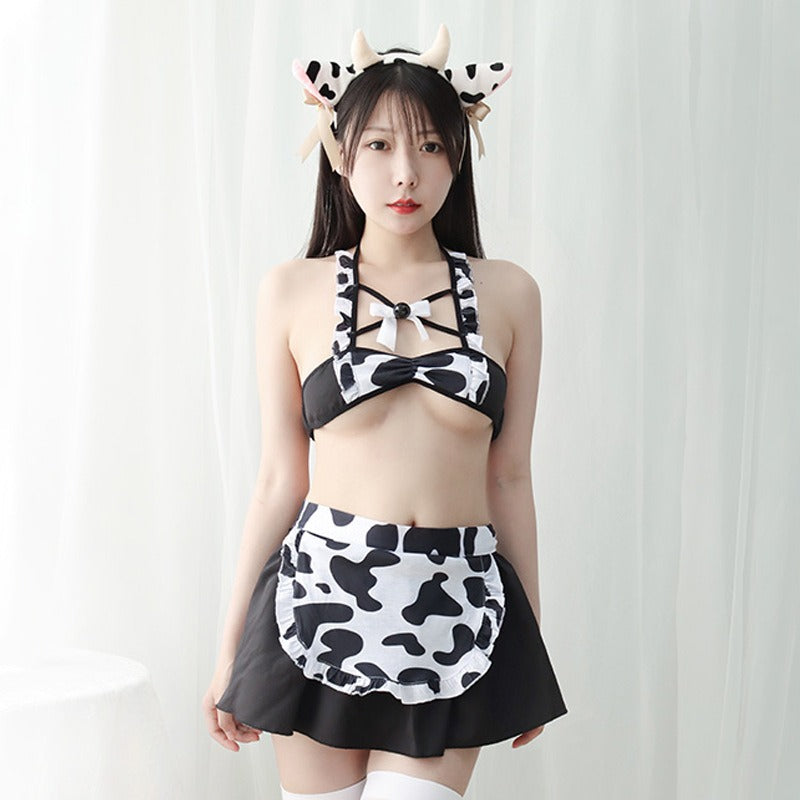 Sexy Maid Cow Cosplay Lingerie Set