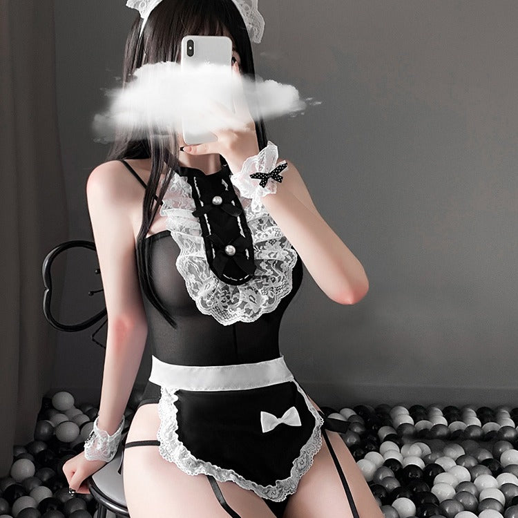 Sheer Lace Maid Outfit - Femboy Starter Pack