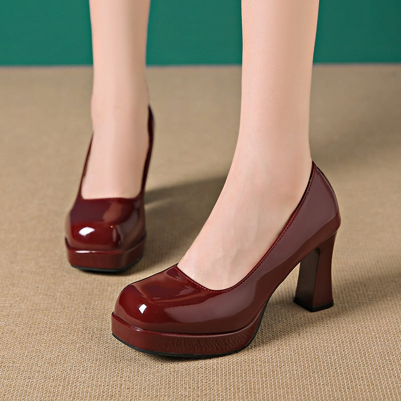 Square Toe Chunky High Heels