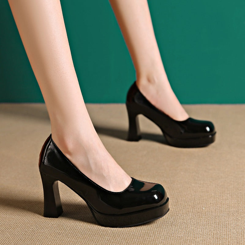 Square Toe Chunky High Heels