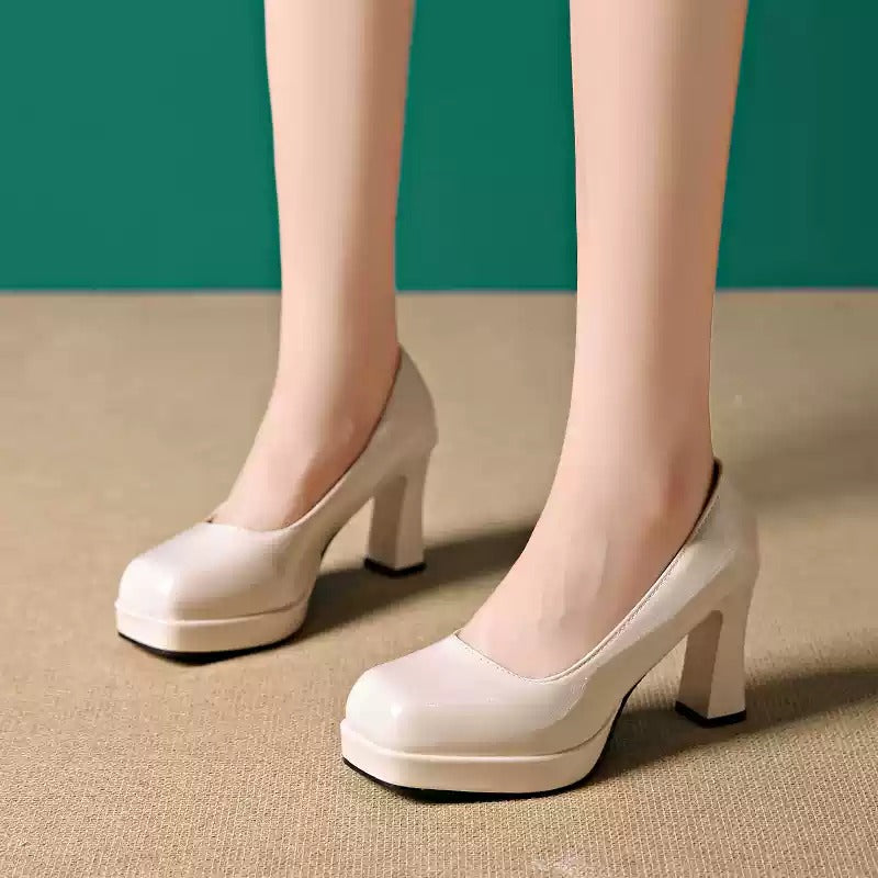 Square Toe Chunky High Heels