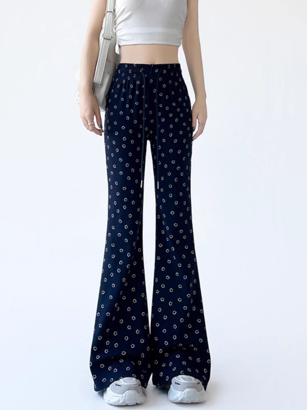 Smiley Ice Silk Flare Pants