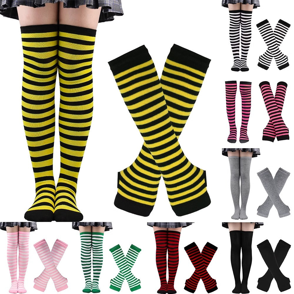 Stripe Arm Warmer and Socks Set