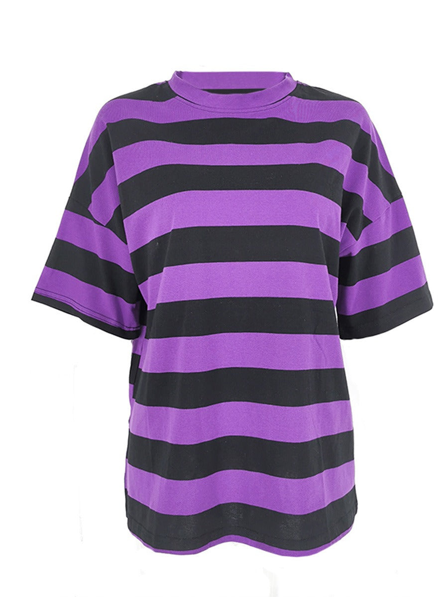 Summer Emo Striped Loose T-shirt