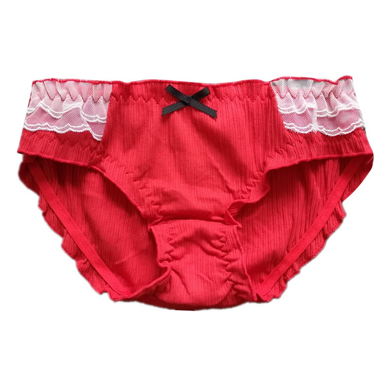 Sweet Ribbed Panties femboy red