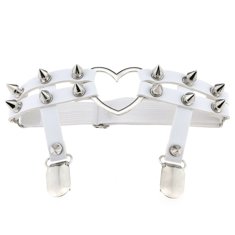 Gothic Studded Heart Leg Ring