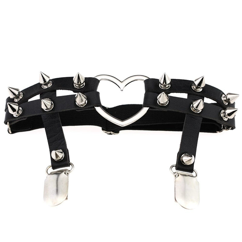 Gothic Studded Heart Leg Ring