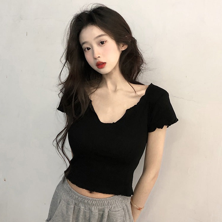 V-neck Crop Top