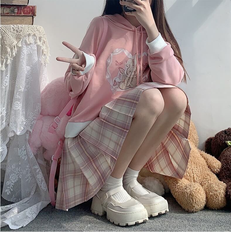 Sweet Bunny Cake Short Hoodie