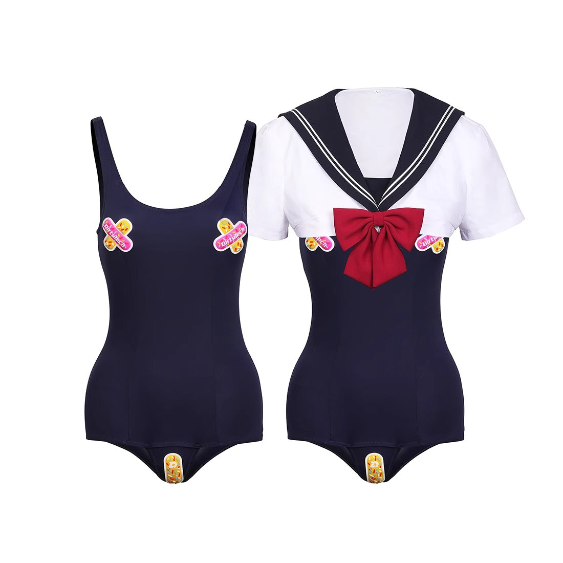 Adhesive Bandage Schoolgirl Uniform Swimsuit