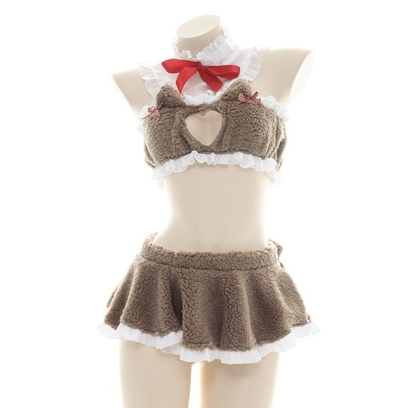 Brown Open Chest Cat Outfits