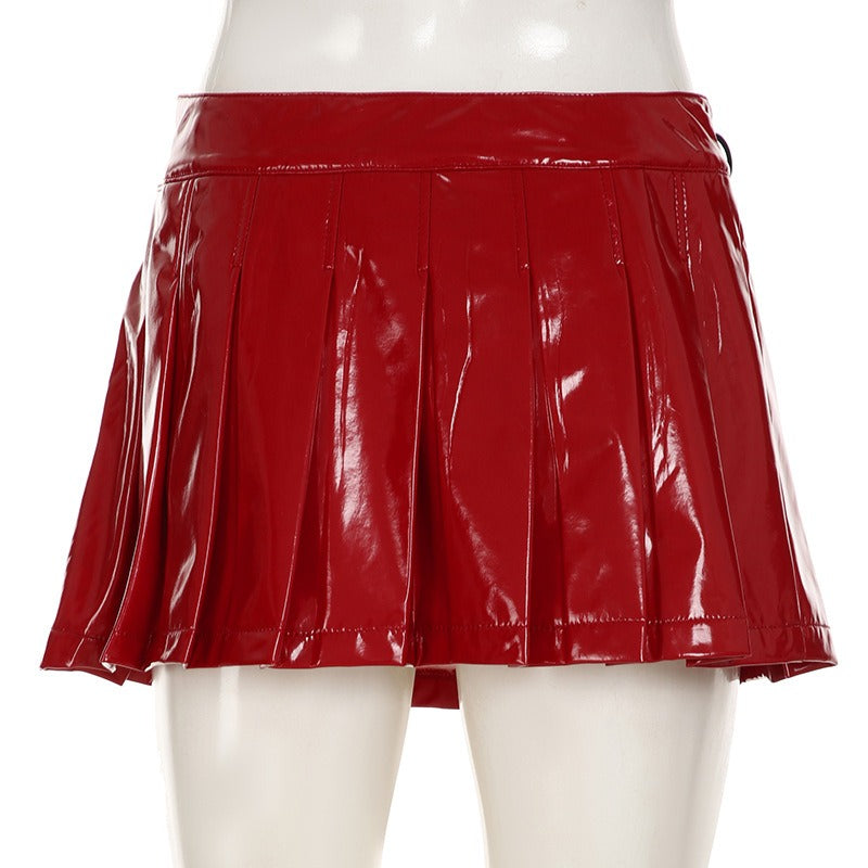 Gothic Glossy Leather Skirt