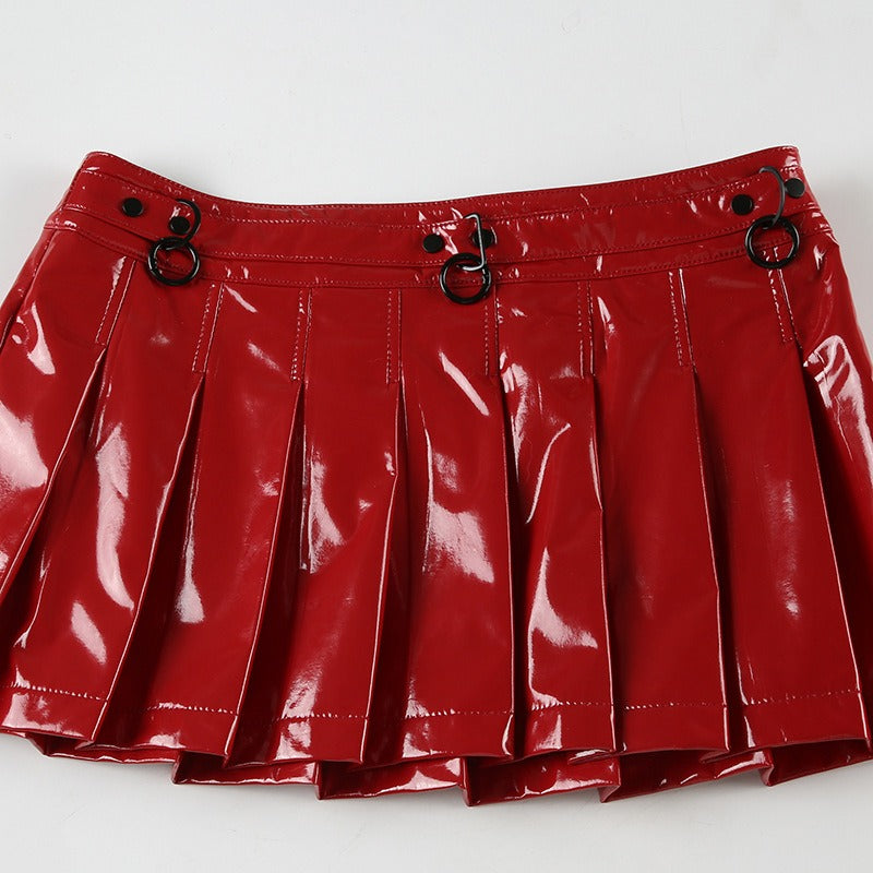 Gothic Glossy Leather Skirt