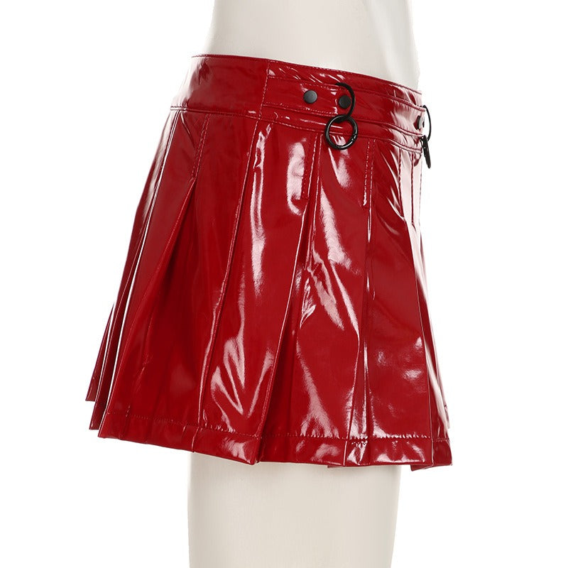 Gothic Glossy Leather Skirt