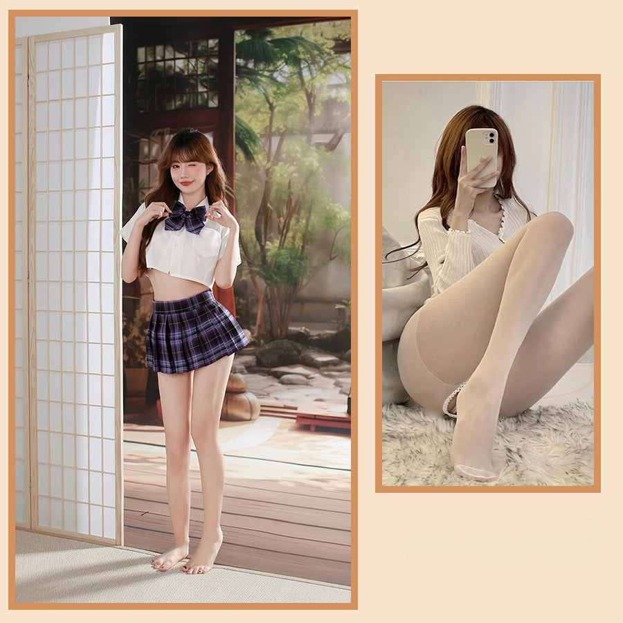 Japan Schoolgirl Kit - Plaid Skirt & Crop Top