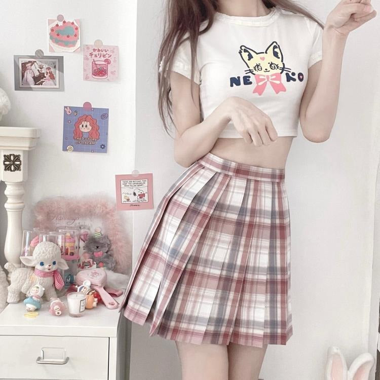 Kawaii Cat Print Crop Top