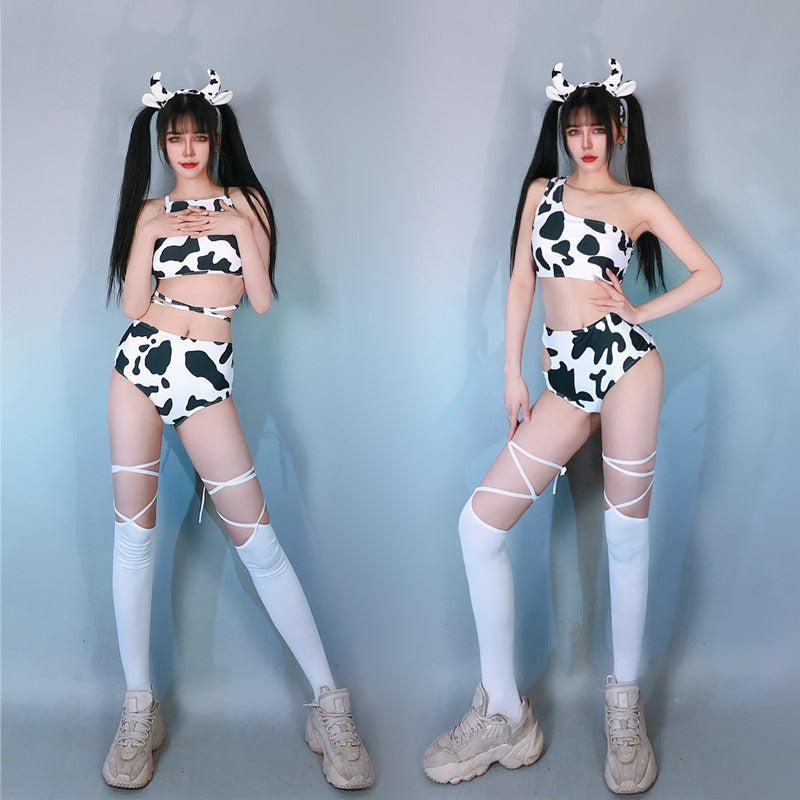 Sexy Cow One Shoulder / Halter Swimwear