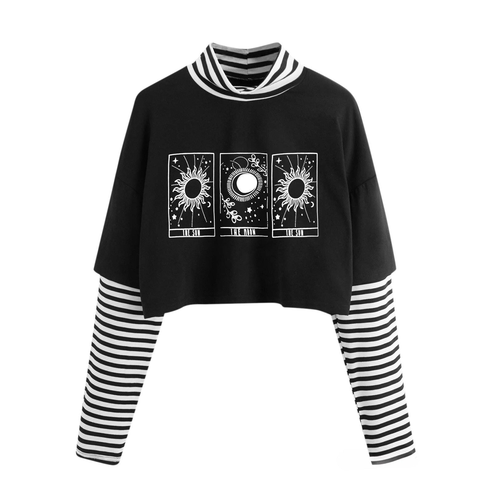 Whimsical Pullover Long Sleeve Crop Top